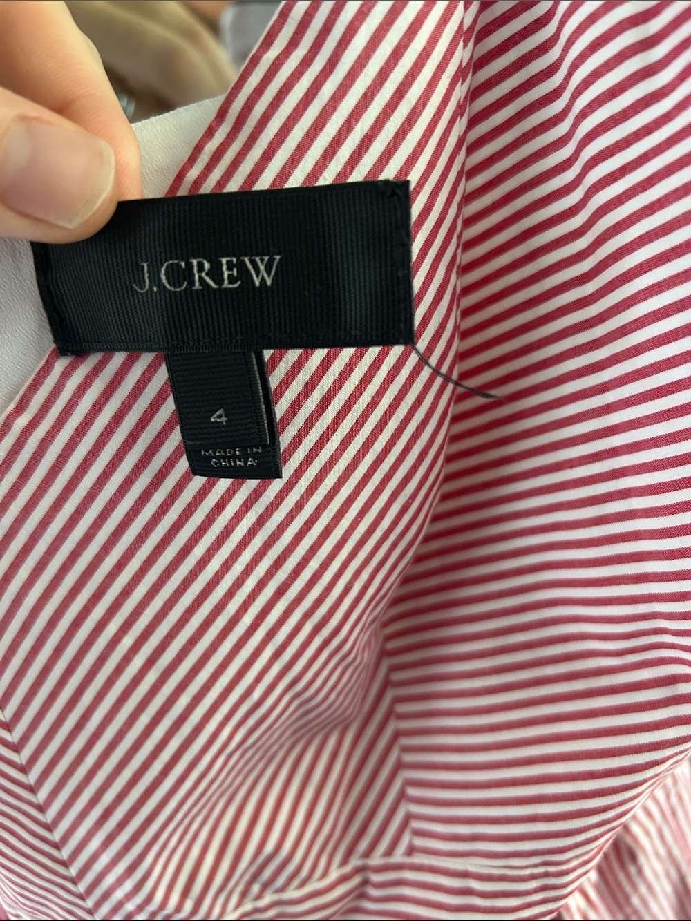 J. Crew Red and White Striped Sundress with Ruffle Hem - Picture 3 of 4